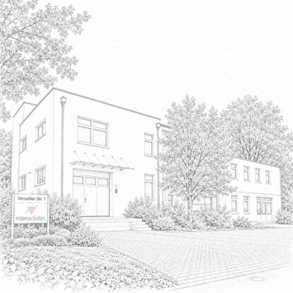 Milenia-Biotec-Firmengebaude_1_quadratisch Drawing of the company Milenia Biotec