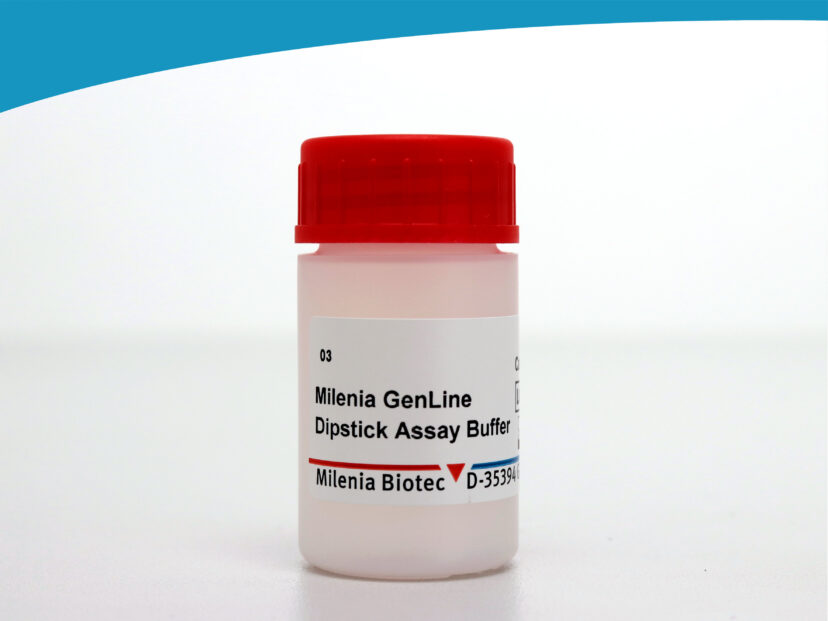 Dipstick assay buffer bottle with red cap